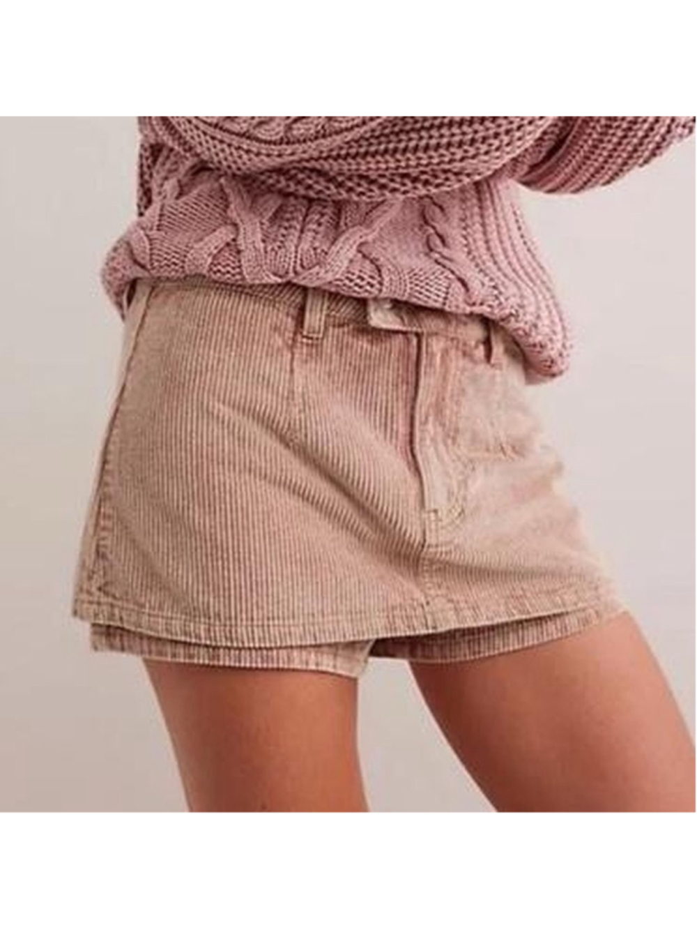 Free People We The Free Gallivanting Metallic Peekaboo Skort Sz 29 Corduroy
